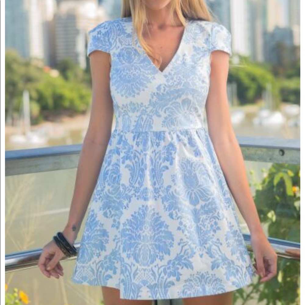 Blue and white boutique dress